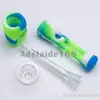 Pipa da fumo in silicone colorato con tubo di vetro e ciotola di vetro all'interno può essere utilizzata anche con pipe Banger con filtro per sigarette di tabacco 528