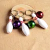 3D Bowling Ball Nyckelkedjor Multipelfärgad färg Casual Sporty Style Män Kvinnor Tonåring Key Ring KeyChain Free Ship