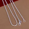 toute venteHot vente au détail en gros collier en argent femmes homme collier 2mm 16 18 20 22 24 pouces Twist corde chaîne bijoux accessoire 925