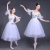 Vit Swan Lake Ballet Stage Wear Kostymer Vuxen Romantisk tallrik Ballettklänning Tjejer Kvinnor Klassisk Tutu Dance Wear Suit