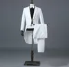 Haute Qualité Cool Lapel Groomsmen Groommen Tailcoat Tailcoat Men Suits Mariage / Bal / Dîner Meilleur Homme Blazer (Veste + Pantalon + Cravate + Ceinture)