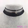 3pcs Brand Fashion Black mesh Leather crystal Pendant Necklace For Women Vintage Net Chain Chockers Jewelry A0622