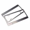 Roestvrijstalen kentekenplaat frame tag cover houder voor automatische vrachtwagen voertuigen alleen voor American Canada auto 2pcs / set