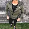 2018 Mens Suede Leather Jackor Fashion Lapel Zipper Slim Biker Jacket Outwear Hip Hop Coats Male Streetwear Men Kläder Casacos