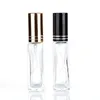 Mini botella de perfume de cristal inflable de alta calidad, 6ml, 9ml, con pulverizador negro/dorado/plateado/de Metal, envío rápido F1417