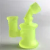 14mm Female Mini Glass Bong Hand Water Pipes with 3.2 inch Light Shine Glow in the Dark Glass Recycler Breaker Bongs Smoking