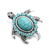 Noosa Turquoise 18mm Snap Düğme Çapraz Doğal Taş Üçgen Aşk Kalp Chunks DIY Zencefil Snap Düğme Charms Bilezik Kolye Takı