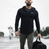 2017 Automne nouveaux hommes coon sweat gymnases Fitness musculation entraînement Hoodies Casual Veste À Capuche zipper Sportswear vêtements