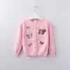 Sunshine Rainy Kids Sweater Butterfly Sweater Girls Manga Longa Cardigã Cardigans Casual para meninas Roupas infantis