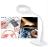 Versatile 2 in 1 LED Lighted Magnifier and Desk Lamp Flexible Practical Hands-free Magnifying Tool with C Clamp and Base Holder