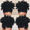 Queue de cheval en cheveux vierges brésiliens russes naturel noir afro crépus bouclés pince à cheveux dans les extensions de cheveux humains vrais cheveux 120g # 1 couleur