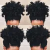 coda di cavallo in capelli vergini brasiliani russi clip per capelli ricci afro crespi neri naturali nelle estensioni dei capelli umani capelli veri120g colore n. 1