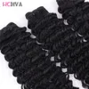 Deep Wave Hair Top Human Hair Bundles With Stängning del 3 Bunds med 44 Swice Spets Closure Peruansk Human Hair Extensions 5455287