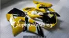 3 Gåva Nya Hot ABS Motorcykel Fairing Kits 100% Fit för 1998 2002 Yamaha YZF R6 YZF-R6 1998 2002 YZFR6 YZFR6 98 02 Svart gul P26i