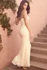 مثير الدانتيل غمد فساتين الزفاف الرسن حفلة رسمية عاجزة الشاطئ البوهيمي العاج العاج أبيض ثوب الزفاف المخصص مصنوع بالإضافة إلى الحجم vestido3232019