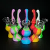 Silikon Bongs Shisha Shisha Dab Rigs mit 14mm Glasschale Mini Bong kleine Wasserpfeife gute Qualität