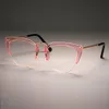 2018 Half Frame Cat Eye Glasses Frames Women Fashion Styles CCSPACE Brand Designer Optical Computer Glasses 45144