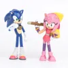 6pcs Sega Sonic Hedgehog Sonic Boom Amy Tails Knuckles Dr Eggman Doll Pvc Action Figür Figürin Oyun Set Toy Kek Topper Kid281h