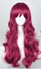 Livraison gratuite +++Yona princesse vin rouge longue perruque de cheveux bouclés ondulés perruques Cosplay