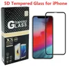 5D-tempererat glas för iPhone XS max XR 8 8Plus 7 6s plus full täckning Curved Edge Högkvalitativ skärmskydd med präglat detaljhandel