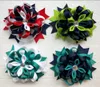 10pcs 4 inch Baby Coiled flowers hair clips bows handmade boutique Headwear ribbon Bowknot Romantic Kanzashi girl hair accessories HD3552