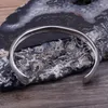 Regali di festa di alta qualità in acciaio inossidabile puro Biker Casting Open Cuff bracciale bangle argento 9mm 64mm interno donna uomo ragazzi Regali di NATALE