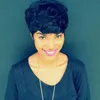 HOTKIS 100% Menselijk Haar Zwart Kort Krullend Pruiken Afro Krullend Pruiken Lijmloze Pruiken voor Vrouwen kan worden gewassen en gekruld