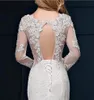 Vintage Summer Bridal Gowns Scoop Neck Sweep Train Lace Wedding Dress with Appliques by Embroidered Full Lace Mermaid Wedding Dresses