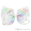 Mignon JOJO siwa 8 pouces Kawaii doré Licorne Grand Bowknot Bébé épingle à cheveux Diverses couleurs impression pince à cheveux enfants accessoires de cheveux