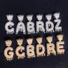 Custom Name Gold Silver Rosegold Crown Bail Drip Initials Bubble Letters Chain Pendants Necklaces For Men Women Cubic Zircon Hip H259D