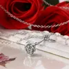 New Jersey Magnifique Rose Fleur Pendentif Collier Amoureux Colliers Bijoux Cadeau pour Femmes Fille 3 Couleurs 1pc