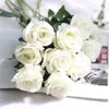 Lin Man New 8cm Artificial Flowers Flannel Roses Clannel Head Coremercoration Wedding Rose Букет 10pcs5845617