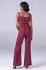 Burgundy Lace Mother Of The Bride Pant Suits With Jackets Cheap Sequined Wedding Guest Dress Plus Size Chiffon Mothers Groom Dress9706865