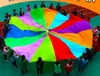 3M 118 zoll Kind Kind Sport Entwicklung Outdoor Regenbogen Regenschirm Fallschirm Spielzeug Jump-sack Ballonfallschirm Spielen Fallschirm heiße Förderung