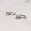 Klassische 6-Klauen-Luxus-Gruppenfassung-Moissanit-Damenringe D/F-Farbe, VVS-Test positiv, zertifizierter Diamant, inklusive Zertifikat