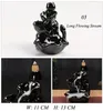 DingSheng Smoke Backflow Incense Burners Aroma Ceramic Crafts black glaze Ornaments Cone Tower Smell Censer Zen Room Stick Holders