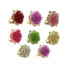 Rose Flower Rhinestone servett Ring servetthållare servett cirkel spännen för bröllop bankett middag dekor mode tillbehör 120pcs t1i863