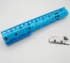 Blue Anodized 7/9/10/12/13.5/15'' Keymod Handguard Rail with 3 x Picatinny / Weaver Rail Sections+Aluminum Barrel Nut