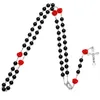 PREGHIERA ROSE CATTHOLIC ROSARY MADONNA GESAN CROP CROP PENDANTI CHEINS GIOIT￀ DI FASHIO PER DONNE BLACK PURPLE PINK