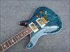 Reed Smith Quilted Maple Top Brintar Azul Guitarra Elétrica Mogno Corpo Rosewood Fingerboard, Sólido Branco Pérola Aves Inlay, Bridge Tremolo