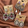 Mix Dangle earrings Palace Long Tassel Paper quilling Ram leela Retro Flower Gold Silver Big Earring Bohemian Nightclub Jewelry8370819