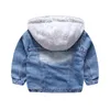 Dziecięca kurtka dżinsowa dziewczęca dziecięca wiosna chłopięca bluzy z kapturem płaszcz dżinsowy z długim rękawem odzież wierzchnia dziecięca wiatrówka