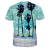 Toptan Ücretsiz Kargo Erkekler Kadınlar Galaxy Antilop / Hawaii Ağacı 3D Baskılı Tee Kısa Kollu Yuvarlak Boyun T-Shirt Tops