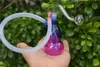 colorful Mini oil rig Bong Thick Heady Glass Bubbler Dab Rigs 10mm female small water smoking pipe with silicone hose mouth drop tip