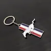 Fit For Ford Mustang 3D Car Gift Running Horse Chrome Metal Genuine Key Ring Auto logo KeyChain Car Keyring Car Styling3081094