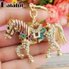 Key Rings Fashion Multicolor Crystal Horse Metal Bag Pendant Holder Keyring Keychain For Car K181