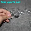 Wasserpfeifen aus Glas, 100 % kuppelloser Quarz-Nagelkopf mit Carb-Cap-Zubehör, 4 mm dicke Silikon-Bubbler-Bong