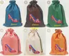 100pcs/ot Fast Shipping 37*27cm Chinese style Embroiderd Floral Silk storage Bags Drawstring Pouch Underwear Bag