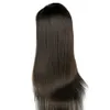Silkeslen rak spetsfront peruk brasiliansk jungfrulig mänsklig hår full spets peruk före plockad hårfäste med baby hår för kvinnor 130% täthet blekt knutar knutar