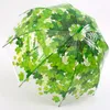 Parapluie femme frais PVC Transparent champignon feuilles vertes arc parapluie enfant parapluie Long/parapluie de pluie